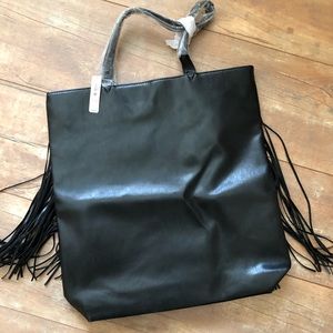 Victoria's Secret Bags - Victoria’s Secret Black Fringe Bag Tote/NWT Victoria's Secret Bags - Victoria’s Secret Black Fringe Bag Tote/NWT